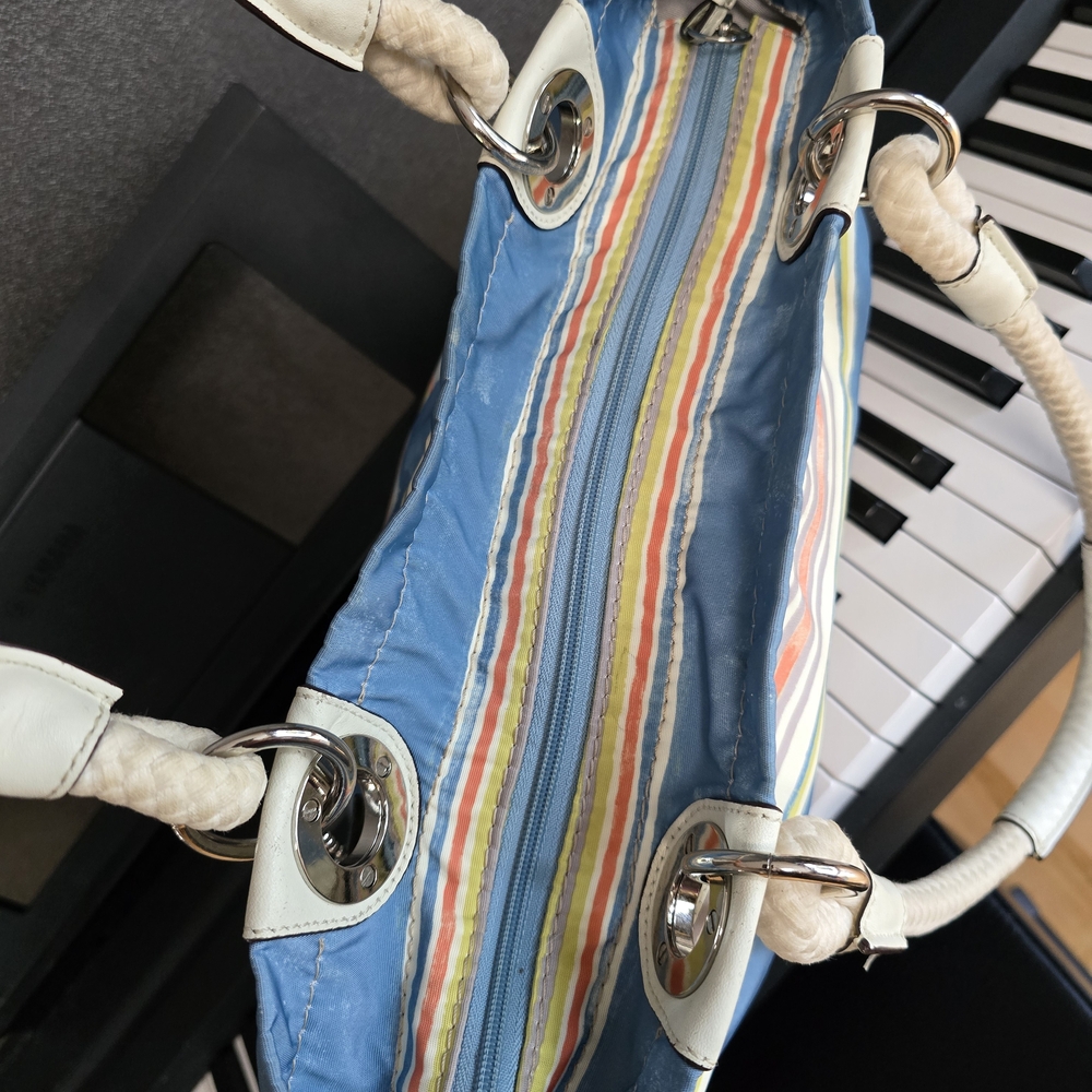 Coach Nautical Beach Multi Stripe East West Tote Bag Purse - Picture 10 of 14